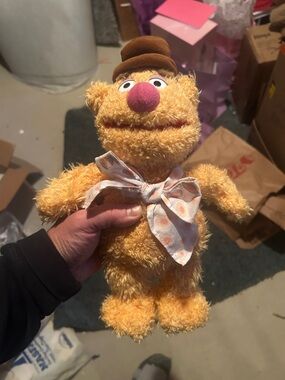Vintage Fozzi muppets Bear Style Plush Toy - Yellow with Pink Nose